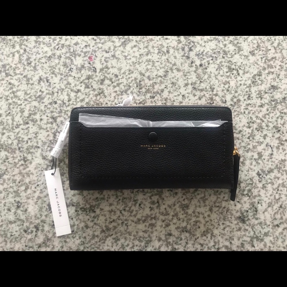 NWT Marc Jacobs large leather wallet black. SOLD!!